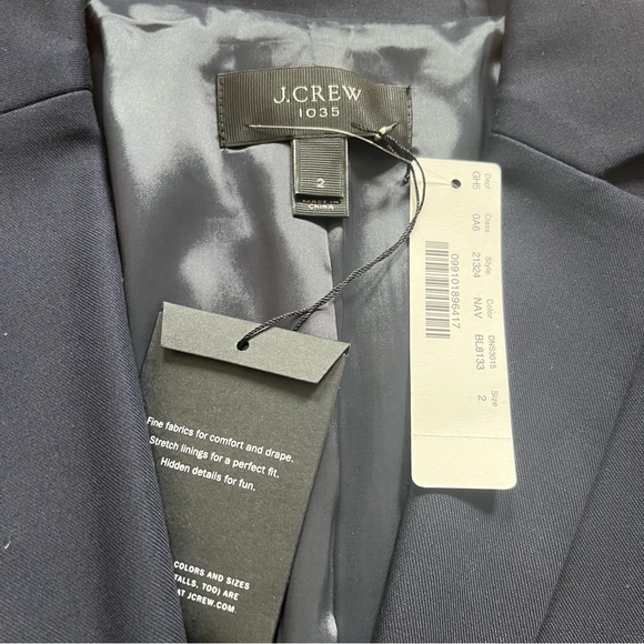 JCrew NEW Classic Navy Academia Blazer in Superfine Cotton size 2 Career Office - Picture 6 of 13